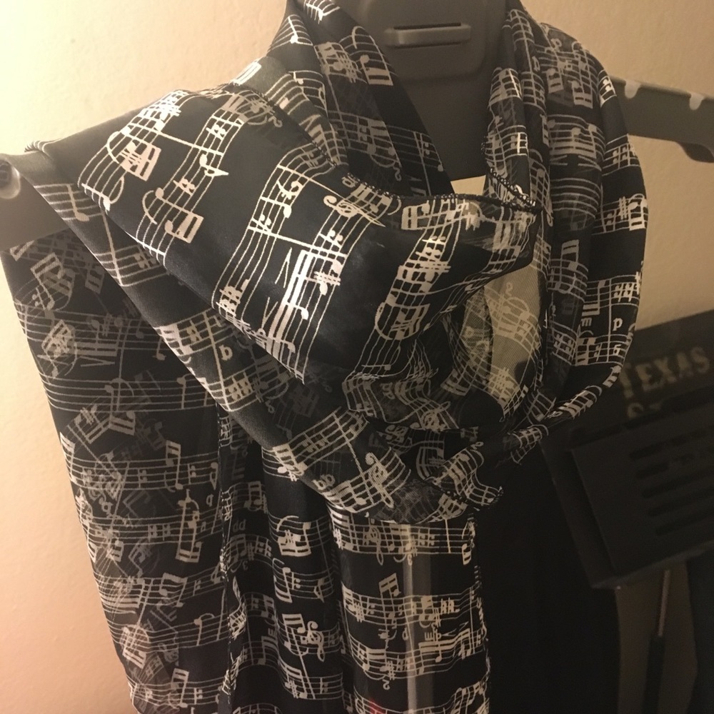 Music themed silk scarf